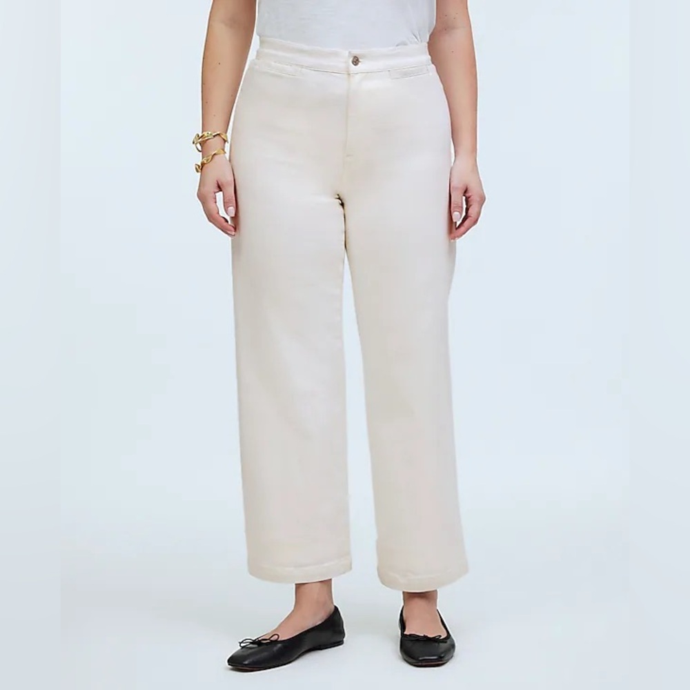 Madewell Cream Wide-Leg Jeans - Picture 2 of 13